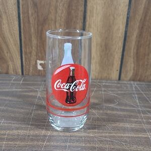 Coca Cola Clear and Red Logo Glass